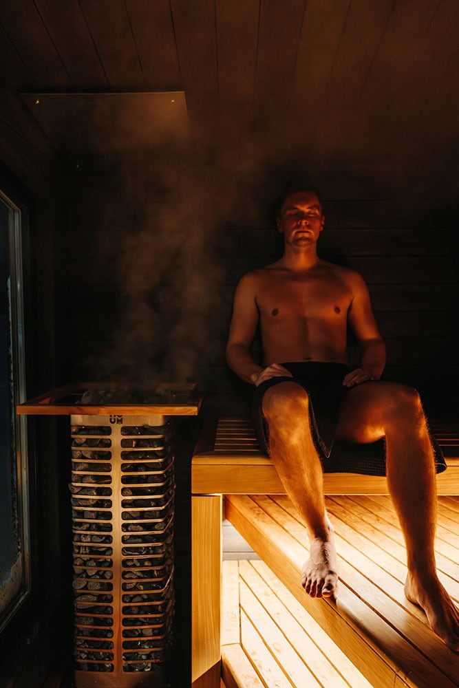 Restore - sauna Man on Treadmill